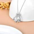 wholesale 925 Sterling Silver Metal Crystal Cute Animal Heart Pendant Necklace with Elephant and Sloth Design-0-1