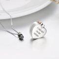 wholesale 925 Sterling Silver Pink Austrian Crystal Heart Pendant with Rose Gold Plated Flower and Cubic Zirconia Chain - Keepsake Urn Necklace for Ashes-0-4