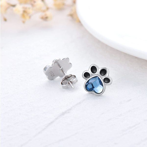 925 Sterling Silver dog Paw earring stud for Women-1