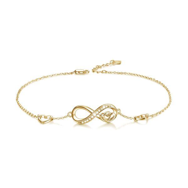 925 Sterling silver infinity bracelet anklet-0