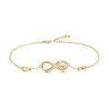 wholesale Gold 925 Sterling Silver Cubic Zirconia-Cut Infinity Heart Anklet for Women-0-0