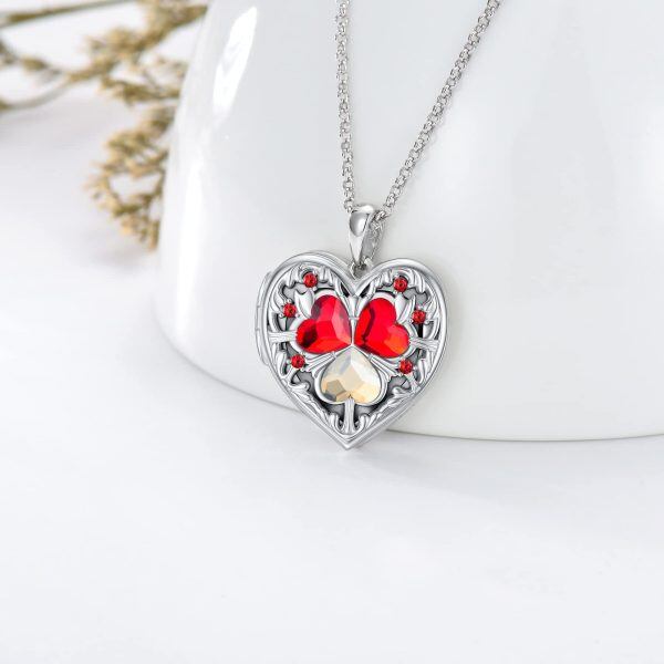 Sterling Silver Heart Locket Necklace -1