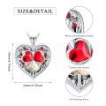 wholesale 925 Sterling Silver Red Crystal Heart Personalized Photo Locket Necklace-0-5