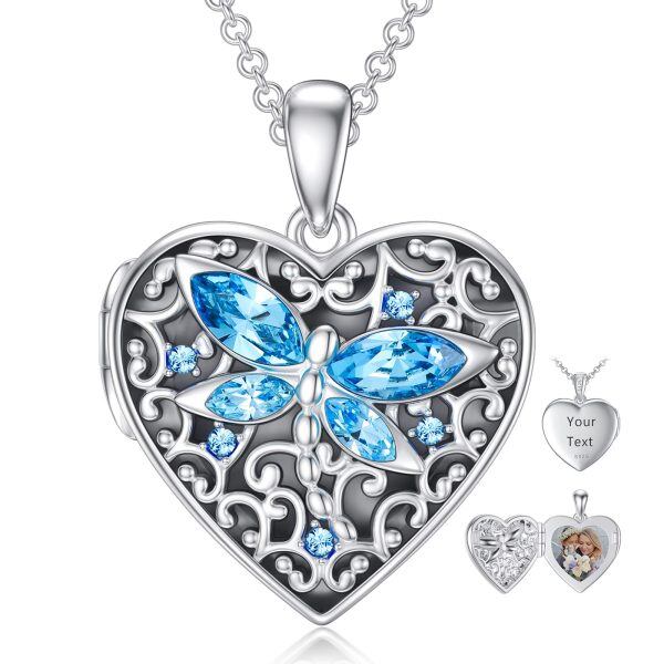 Sterling Silver Heart Locket Necklace -0