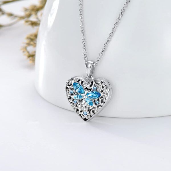 Sterling Silver Heart Locket Necklace -1