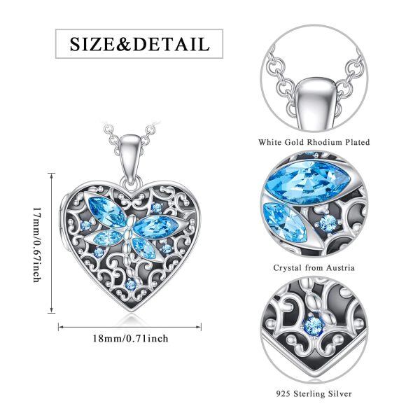 Sterling Silver Heart Locket Necklace -5