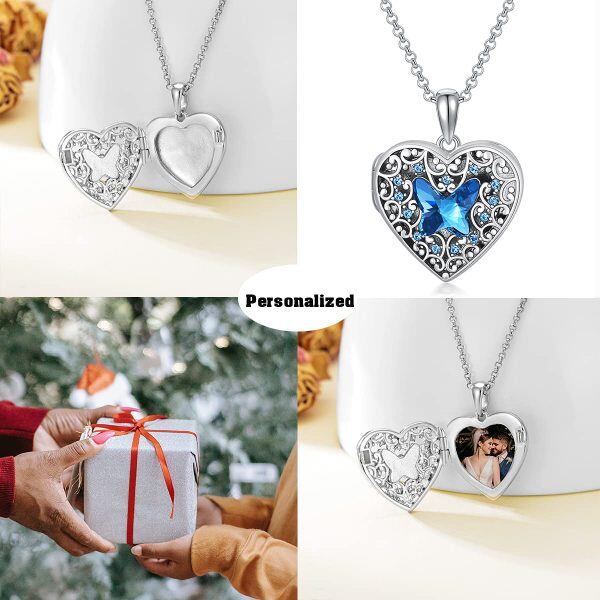 Sterling Silver Heart Locket Necklace-2