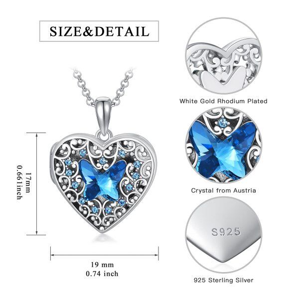 Sterling Silver Heart Locket Necklace-4