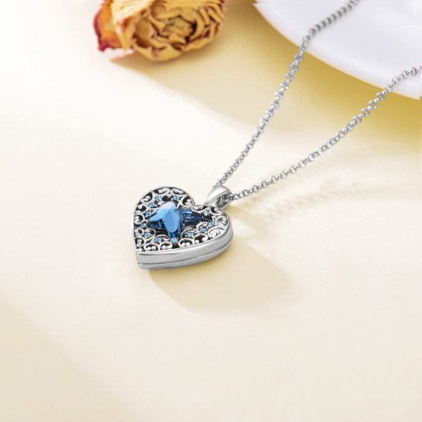 Sterling Silver Heart Locket Necklace-6