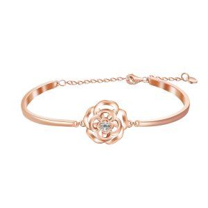 Sterling Silver Flower Bracelet-0