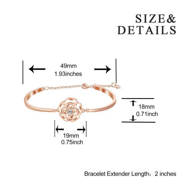 Sterling Silver Flower Bracelet-4