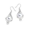 wholesale 14K Gold Celtic Pearls Drop Dangle Hook Earrings with Swirls and Butterflies-0-3