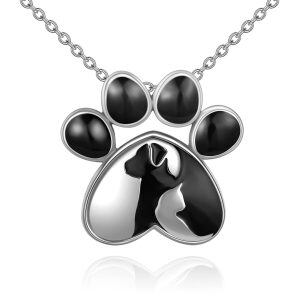 925 Sterling Silver Pet Paw Necklace-0