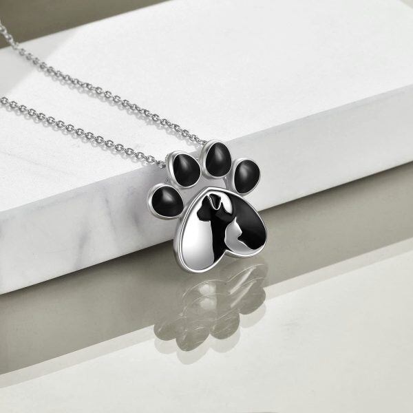 925 Sterling Silver Pet Paw Necklace-3