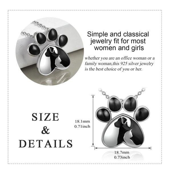 925 Sterling Silver Pet Paw Necklace-4