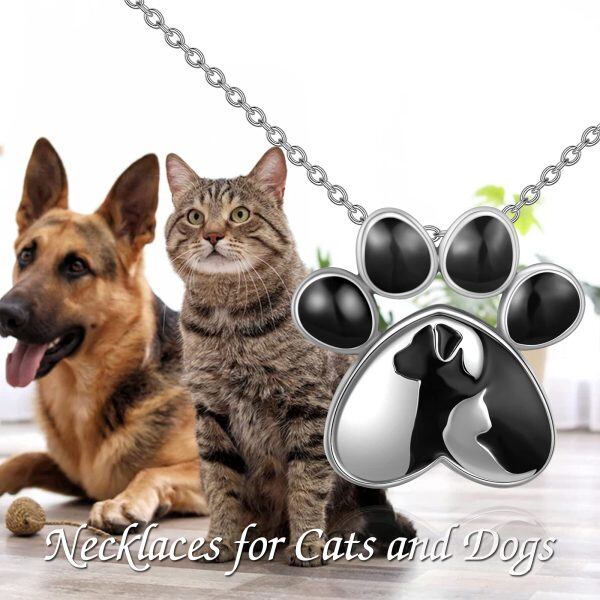 925 Sterling Silver Pet Paw Necklace-5