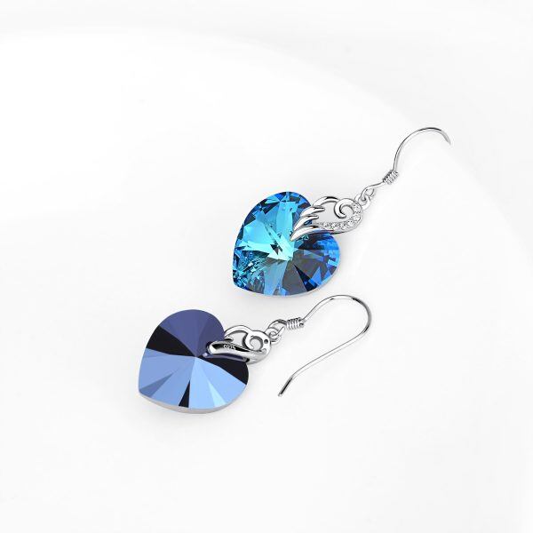 Sterling Silver Heart Earrings-3