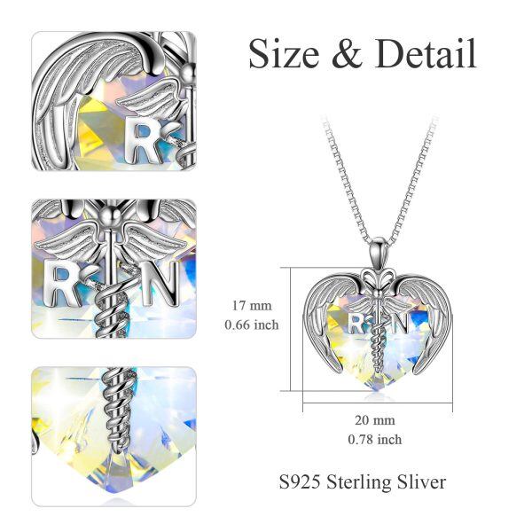 Sterling Silver Nurse Heart Necklace-4