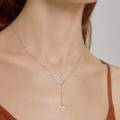 wholesale 925 Sterling Silver Honeycomb & Gold Plated Bee Lariat Necklace for Women and Teen Girls-0-1