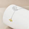 wholesale 925 Sterling Silver Honeycomb & Gold Plated Bee Lariat Necklace for Women and Teen Girls-0-3