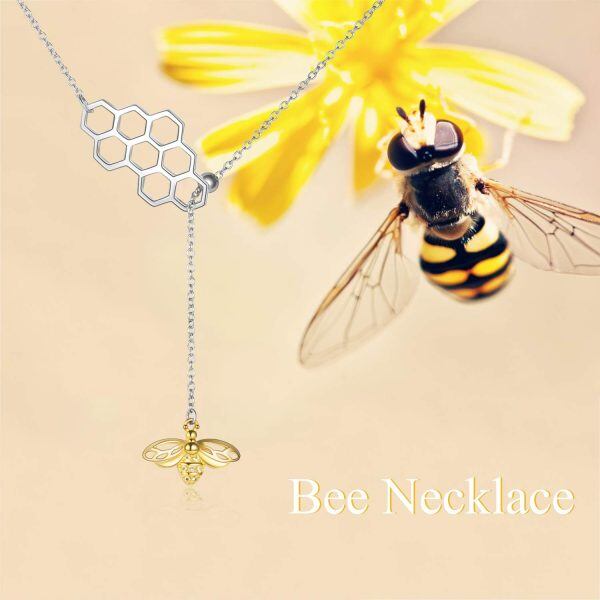 925 Sterling Silver Bee Y-Necklace Pendant Necklace-5