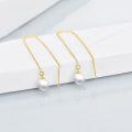 wholesale Sterling Silver Pearl Threader Earrings Long Tassel Drop Dangle-0-2