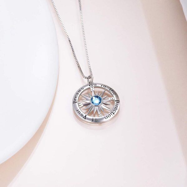 Sterling Silver Compass Necklace-2