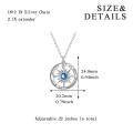 wholesale 925 Sterling Silver Blue Topaz Round Compass Pendant Necklace for Women Inspiring s-0-4