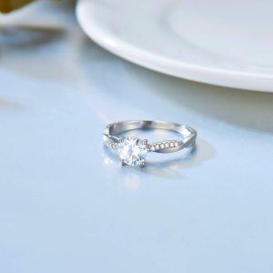 14K White Gold Twisting Infinity Engagement Rings-0