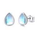 wholesale 925 Sterling Silver Rainbow Moonstone Teardrop Bridal Stud Earrings-0-0
