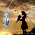 wholesale 925 Sterling Silver Teardrop Blue Crystal Cremation Keepsake Pendant Necklace for Ashes Memory -0-2