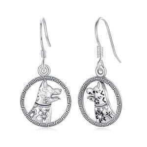 925 Sterling Silver Pupy dog Earring-0