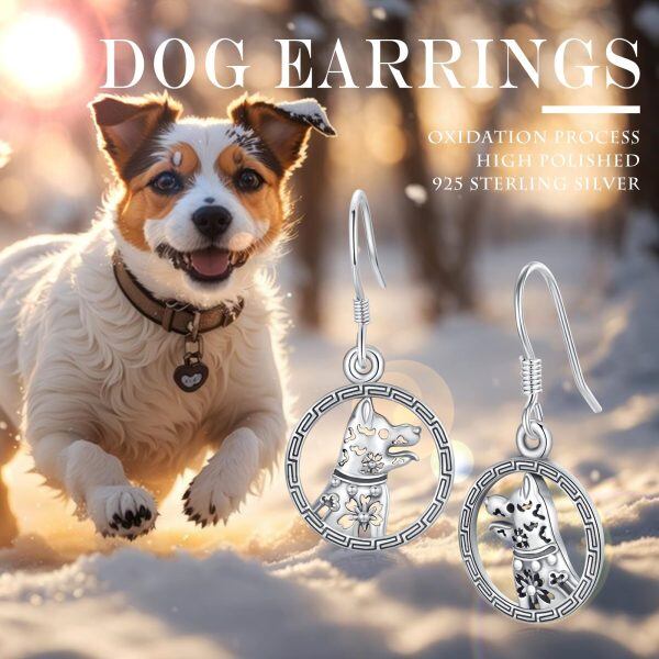 925 Sterling Silver Pupy dog Earring-1