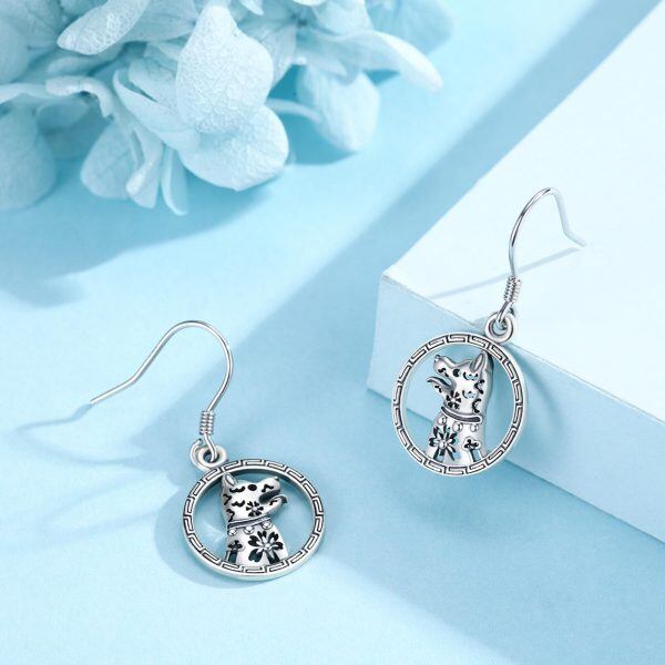 925 Sterling Silver Pupy dog Earring-2