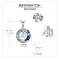 wholesale 925 Sterling Silver Blue Crystal 40th Birthday Moon & Stars Pendant Necklace Gifts for Women-0-4