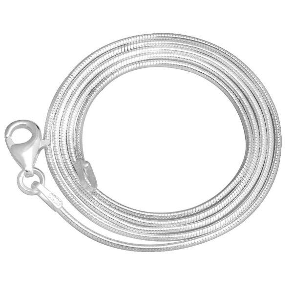 Sterling Silver 1MM Snake Chain Italian Crafted Necklace-4