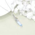 wholesale 925 Sterling Silver Blue Opal Flower Pendant Necklace for Women-0-3