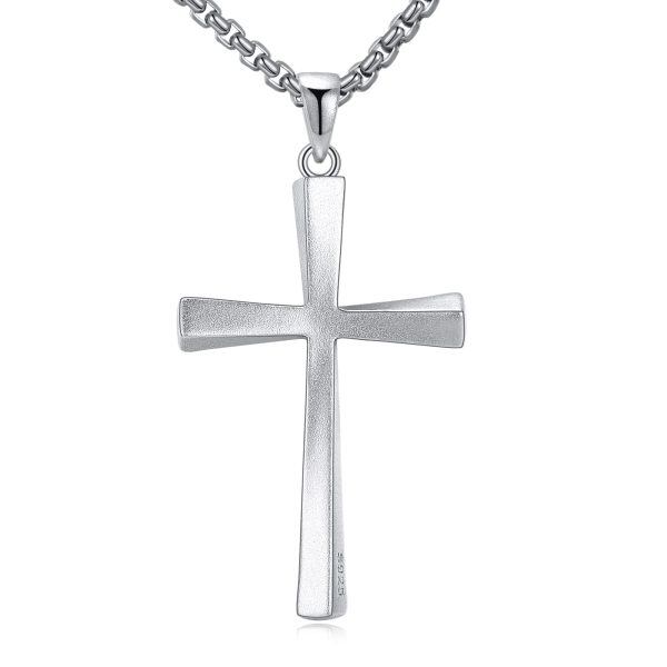 Sterling Silver Cross Pendant Necklace-0