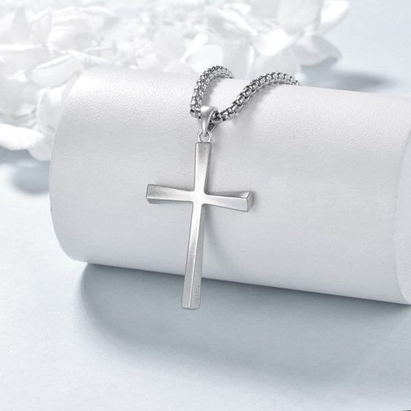 Sterling Silver Cross Pendant Necklace-3