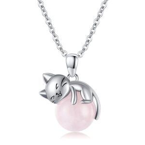 Sterling Silver Cat Animal Necklace-0