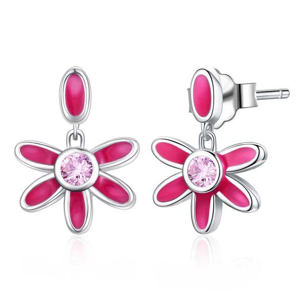 Sterling Sliver Daisy Earrings-0