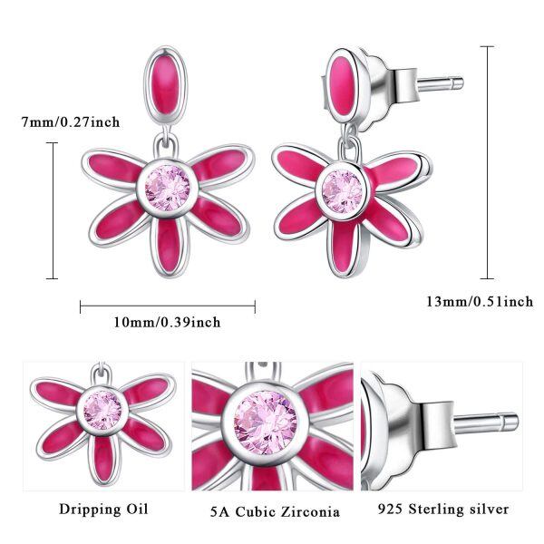 Sterling Sliver Daisy Earrings-1