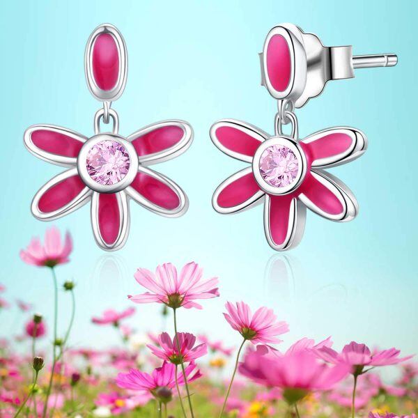 Sterling Sliver Daisy Earrings-5