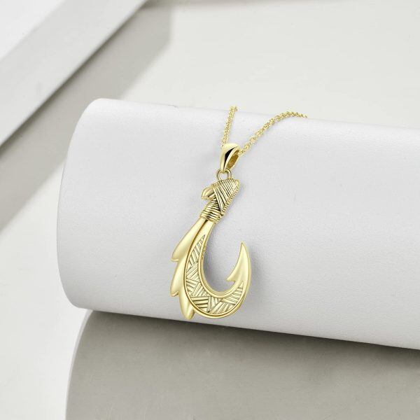 925 Sterling Silver Fish Hook Necklace-3