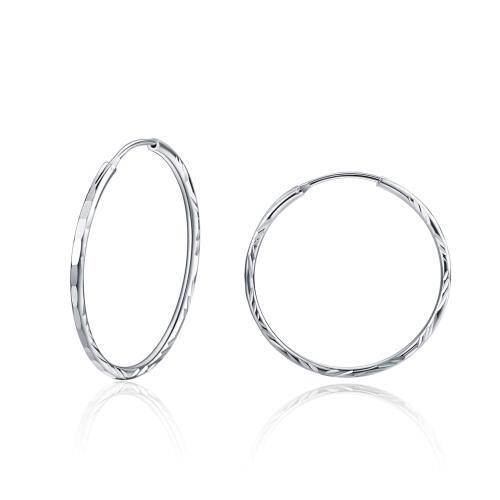 925 Sterling Silver Hoop Earrings Diamond Cut Hoop Earrings