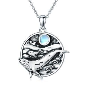 Sterling Silver Whale Necklace-0