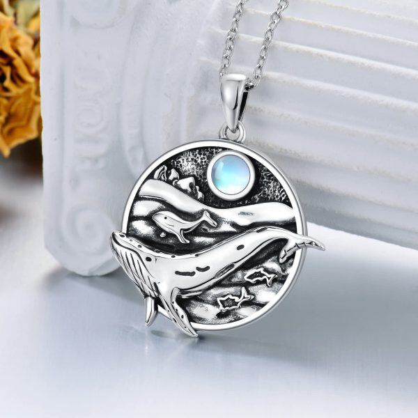 Sterling Silver Whale Necklace-3