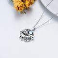 wholesale 925 Sterling Silver Whale & Moonstone Pendant Necklace for Women - Oceanic Charm Jewelry-0-4