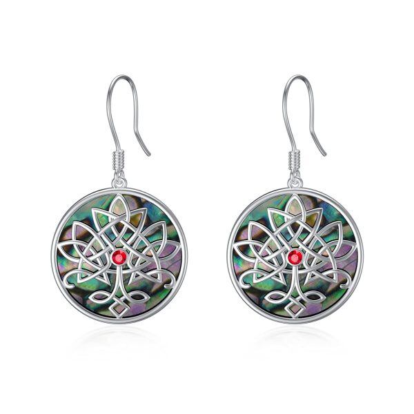 Sterling Silver Celtic Knot Dangle Drop Earrings -0