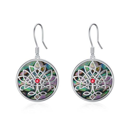 Sterling Silver Celtic Knot Dangle Drop Earrings